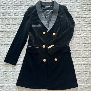 Velvet Black Blazer Dress
